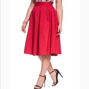 Red Studio Midi Skirt